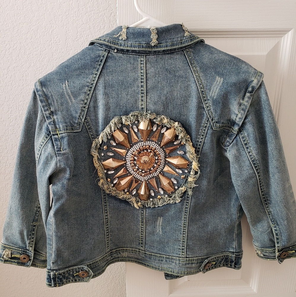 3/4 sleeve denim jacket